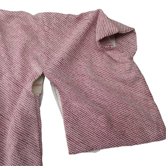 Japanese Kimono Ethnic Hand Crafted Embossed Lining Red White 3D Textured Tie - Picture 9 of 10